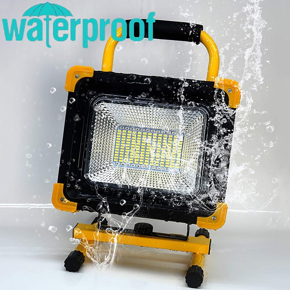Foco LED Recargable, Foco Inalámbrico Portátil, 600W 180 Leds 8000LM, Luces de Trabajo Control Remoto, Puerto de Carga USB, Batería Incorporada 31840 mAh, Luz de Emergencia Camping,