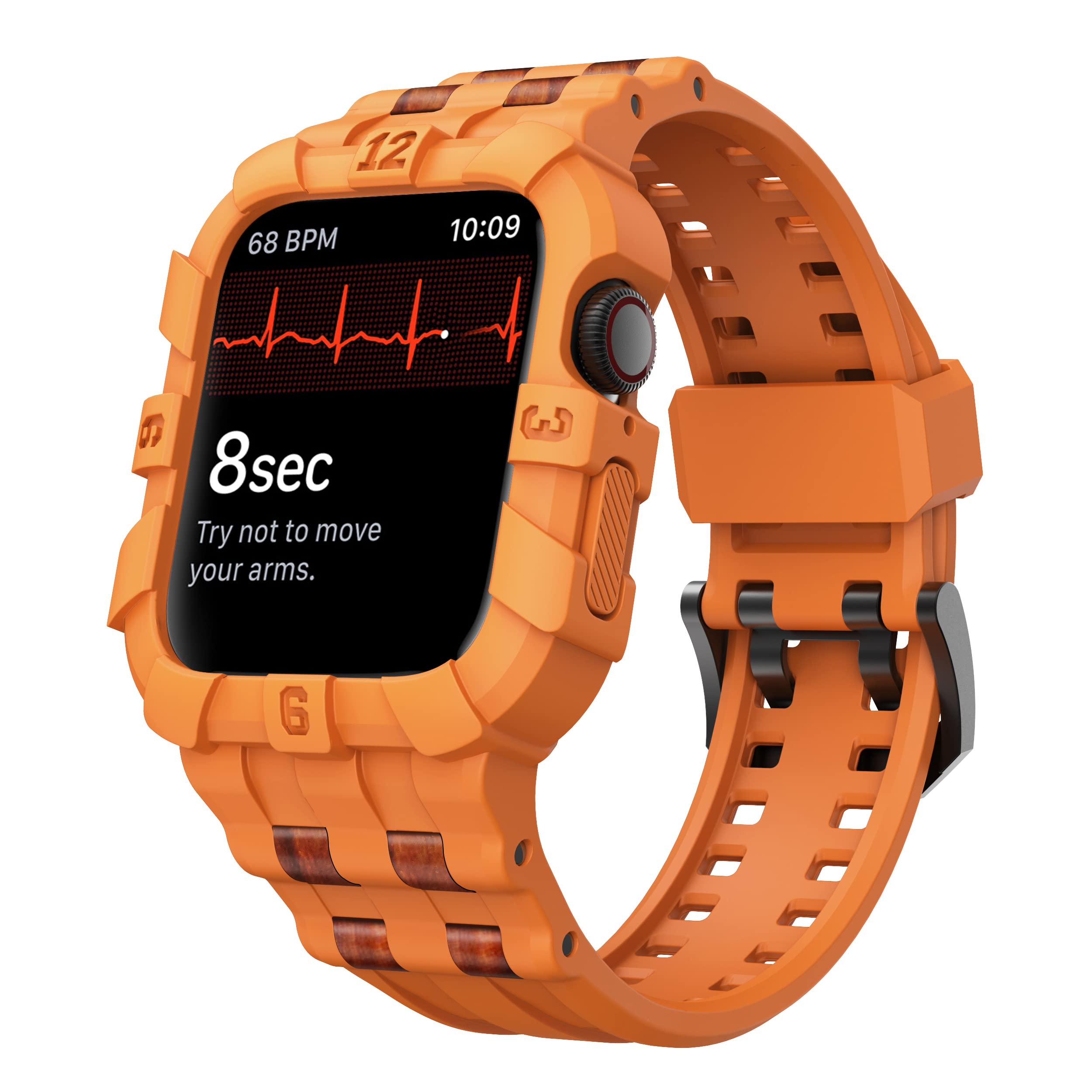 T-ENGINET-ENGINE Compatible with Apple Watch Series 9 8/7 45mm SE 6/5/4/3 44mm 42mm, Rugged Case with Band for Men Women (45mm/44mm/42mm,41mm/40mm/38mm)