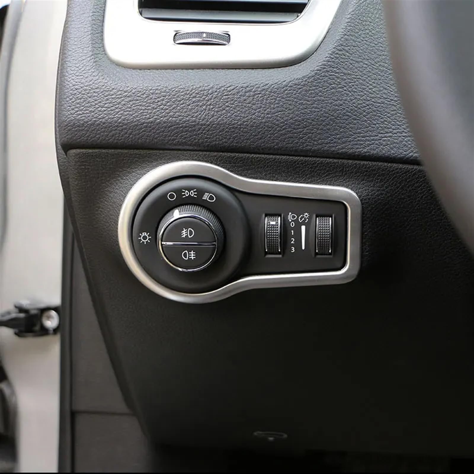 Cornice Pulsante Faro ABS Per Jeep Compass 2017-2020 | Adesivo Decorativo Nero Per Interni Auto | Resistente Ad Acqua E Calore | Accessorio Styling Interno - 2
