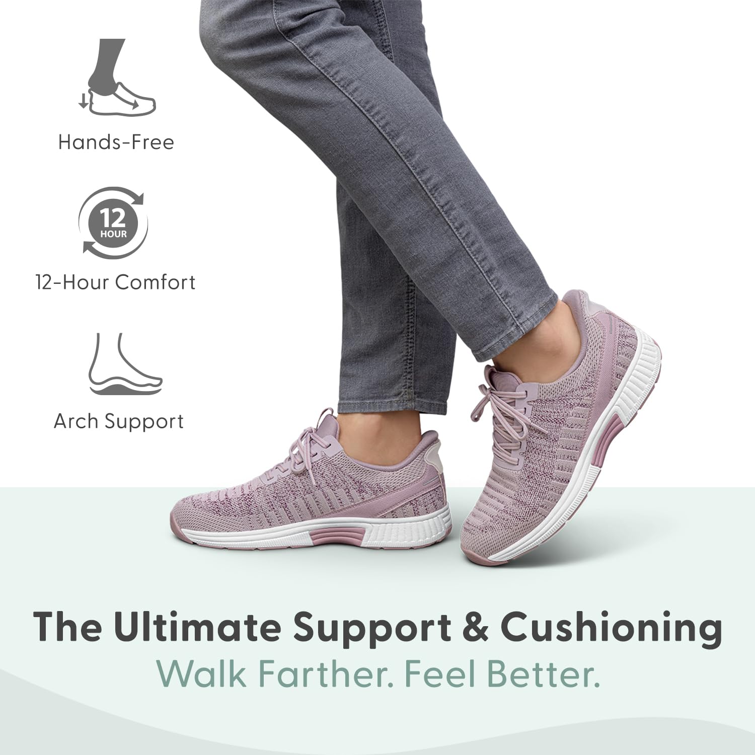 Orthofeet Women's Orthopedic Knit Kita Hands-Free Sneakers