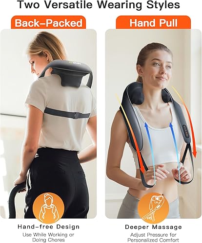 Miniatura 6 de Masajeador de cuello y hombros con calor  Masajeador de cuello Shiatsu inalámbrico para aliviar el dolor de tejido profundo  Velocidad y modos