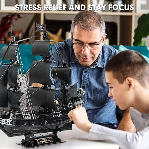 Miniatura 9 de CubicFun The San Felipe Model - Kits de barco 3D rompecabezas de 256 pulgadas para adultos y adolescentes alivio del estrés decoración fresca regalo