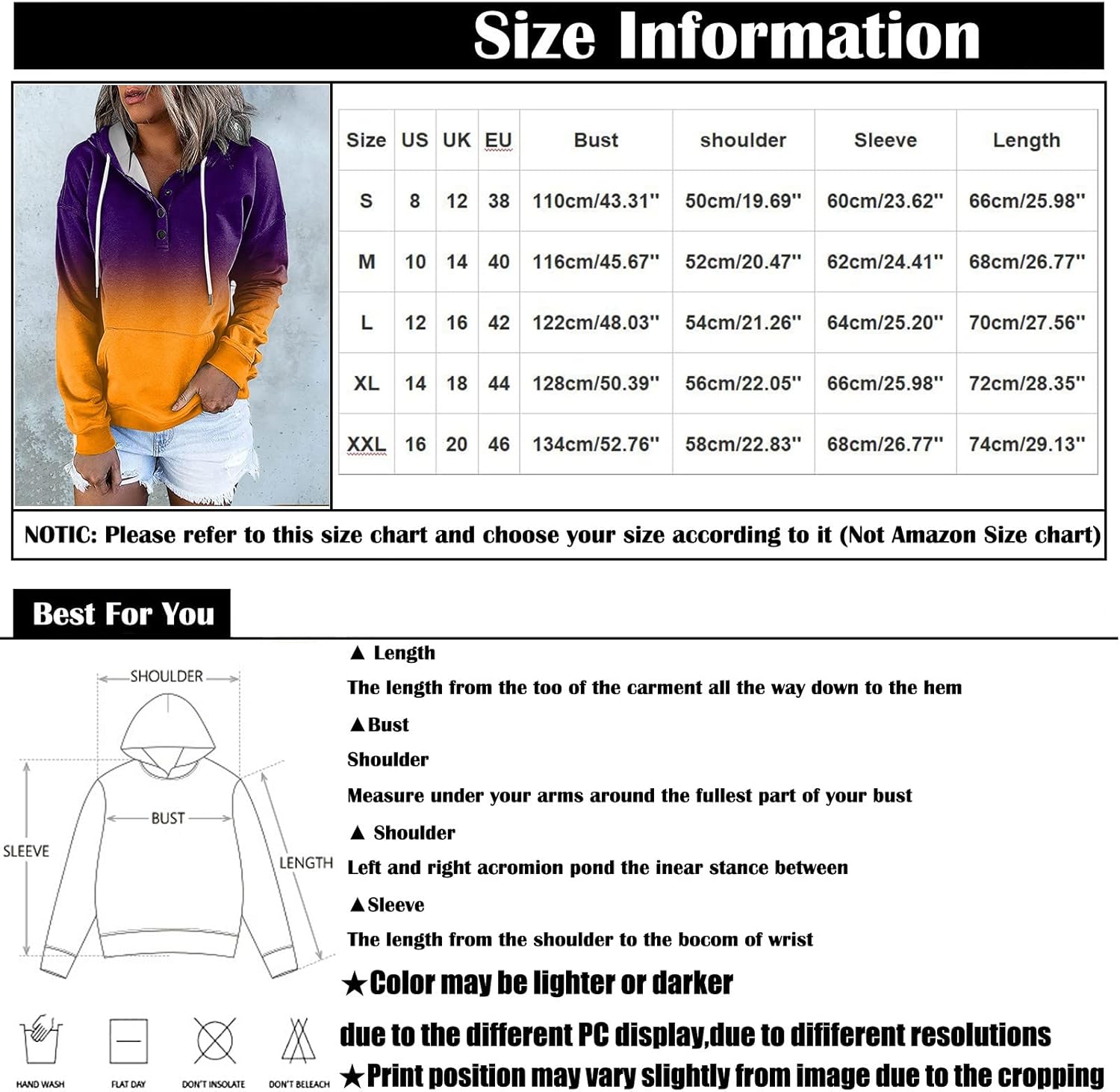 JJHAEVDY   Women's Tie Dye Button Up Long Sleeve Hoodies Drawstring Casual Pullover Hooded Sweatshirt Tops : Sports & Outdoors