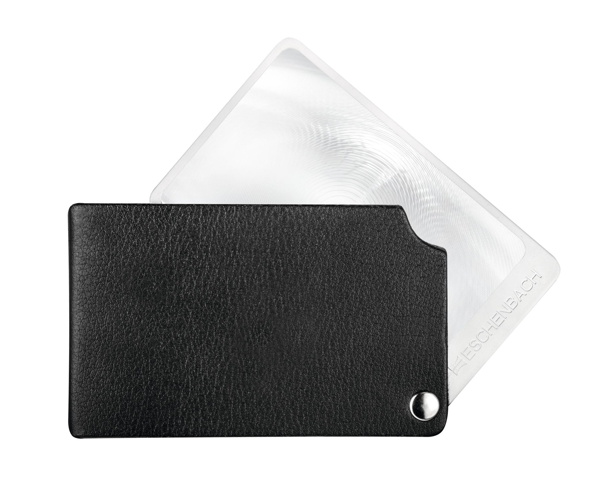 Eschenbach VisoPOCKET Optic Pocket Magnifier with 2.5X Magnification in Credit Card Format with Leather Case (Black)