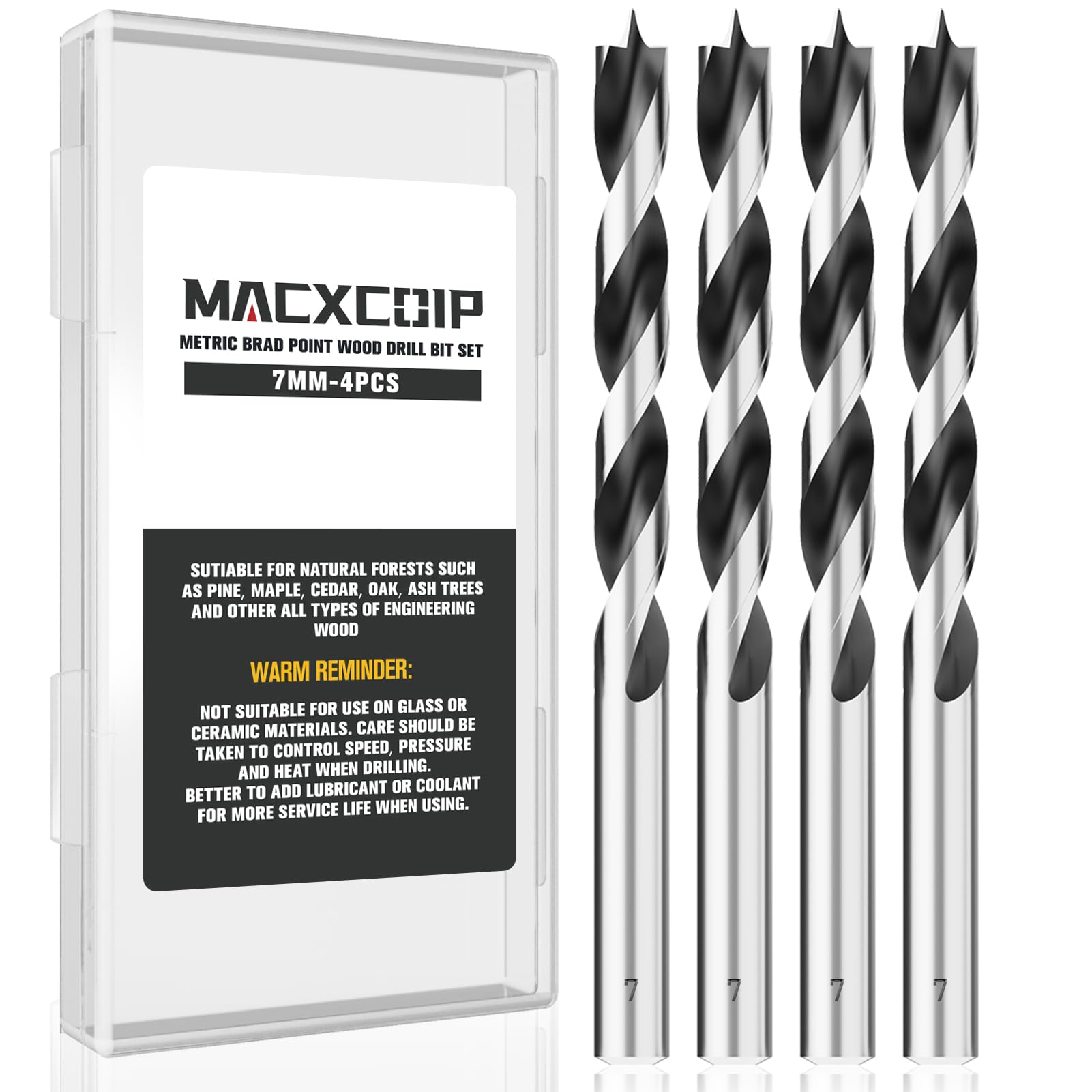 16pc Brad Point Drill Bits - Extra Long Wood Drill Set -11