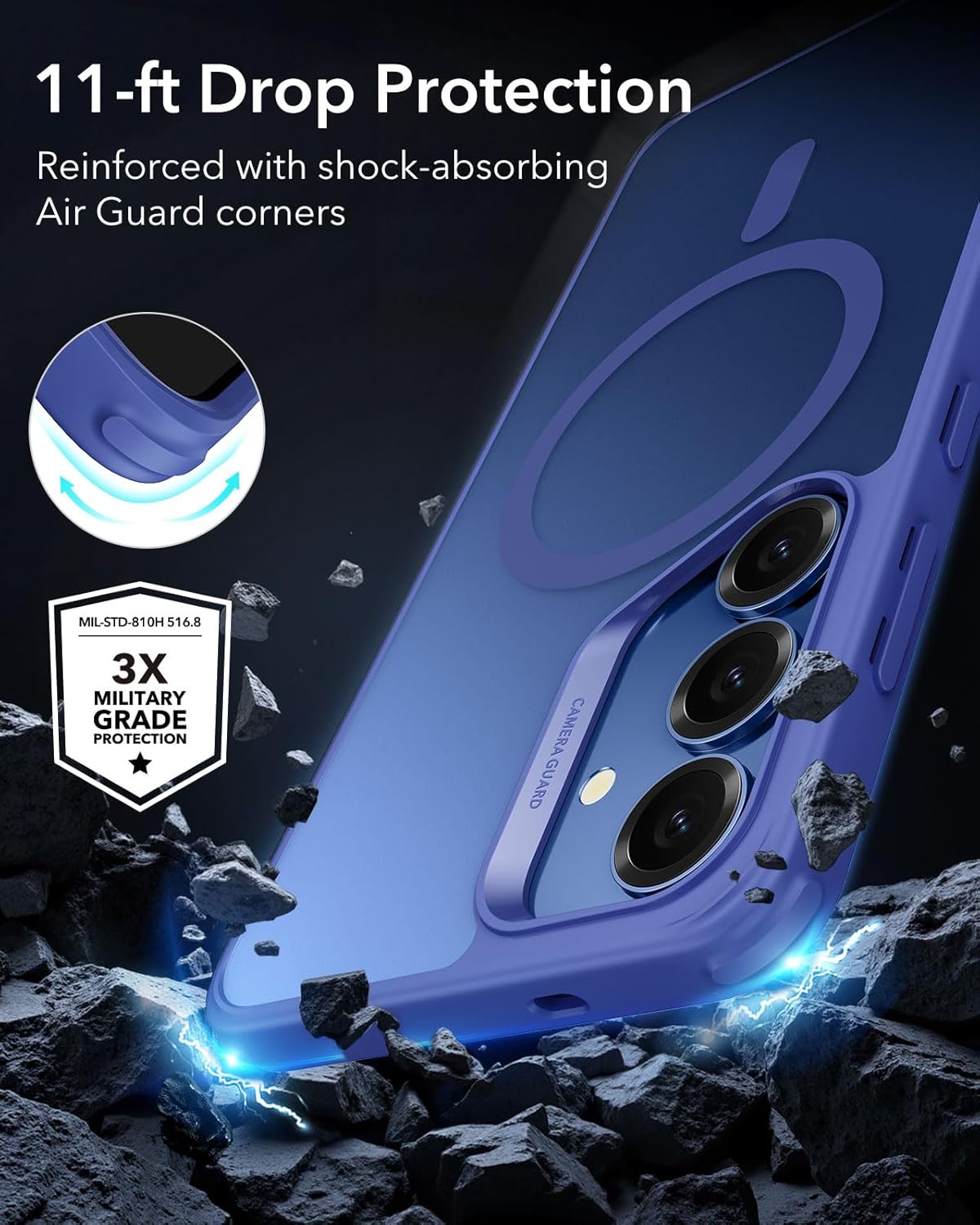 ESR for Samsung Galaxy S25 Plus Phone Case, Compatible with MagSafe, Magnetic Case for S25  Plus, Military-Grade Protection, Yellowing Resistant, Classic Series, Frosted Blue