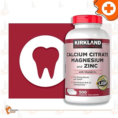 Miniatura 3 de Kirkland Signature - Citrato de calcio, magnesio, zinc, 500 tabletas + incluye adhesivo Venancio'sfridge (paquete de 1)
