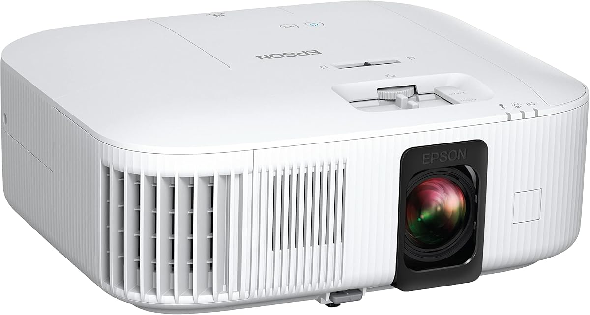 Home Cinema 2350 Proyector de transmisión inteligente 4K PRO-UHD con Android TV | 3 chips 3LCD 2800 lúmenes Color y brillo blanco HDR10 HLG Baja latencia 10 W Altavoz Bluetooth Home Theater