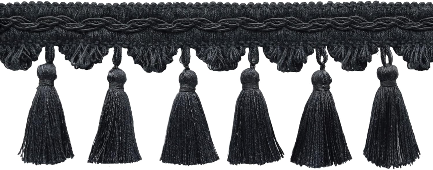 DÉCOPRO 3 1/2" (8.5cm) Veranda Collection Elegant Scalloped Tassel Fringe Trim (Style# VTF035) Bisque Beige Multicolor #VNT31 (Light Beige, Rust Red, Light Gold) 18 Yard Package (54 ft/16.5m)