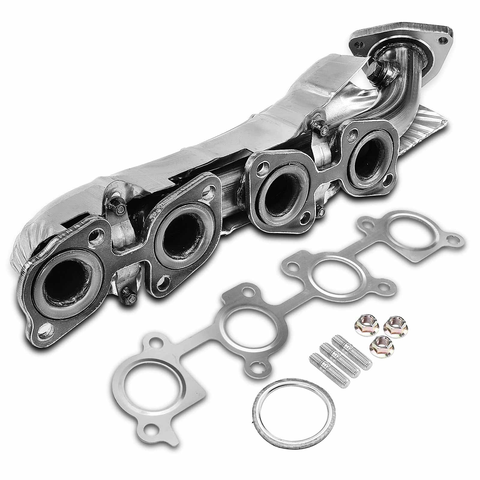 A-Premium Left Side [DOHC 8Cyl 4.7L] Engine Exhaust Manifold Kit Fit for Toyota Sequoia 2001-2004, Tundra 2000-2004, W/Gasket, Studs, Nuts & Heat