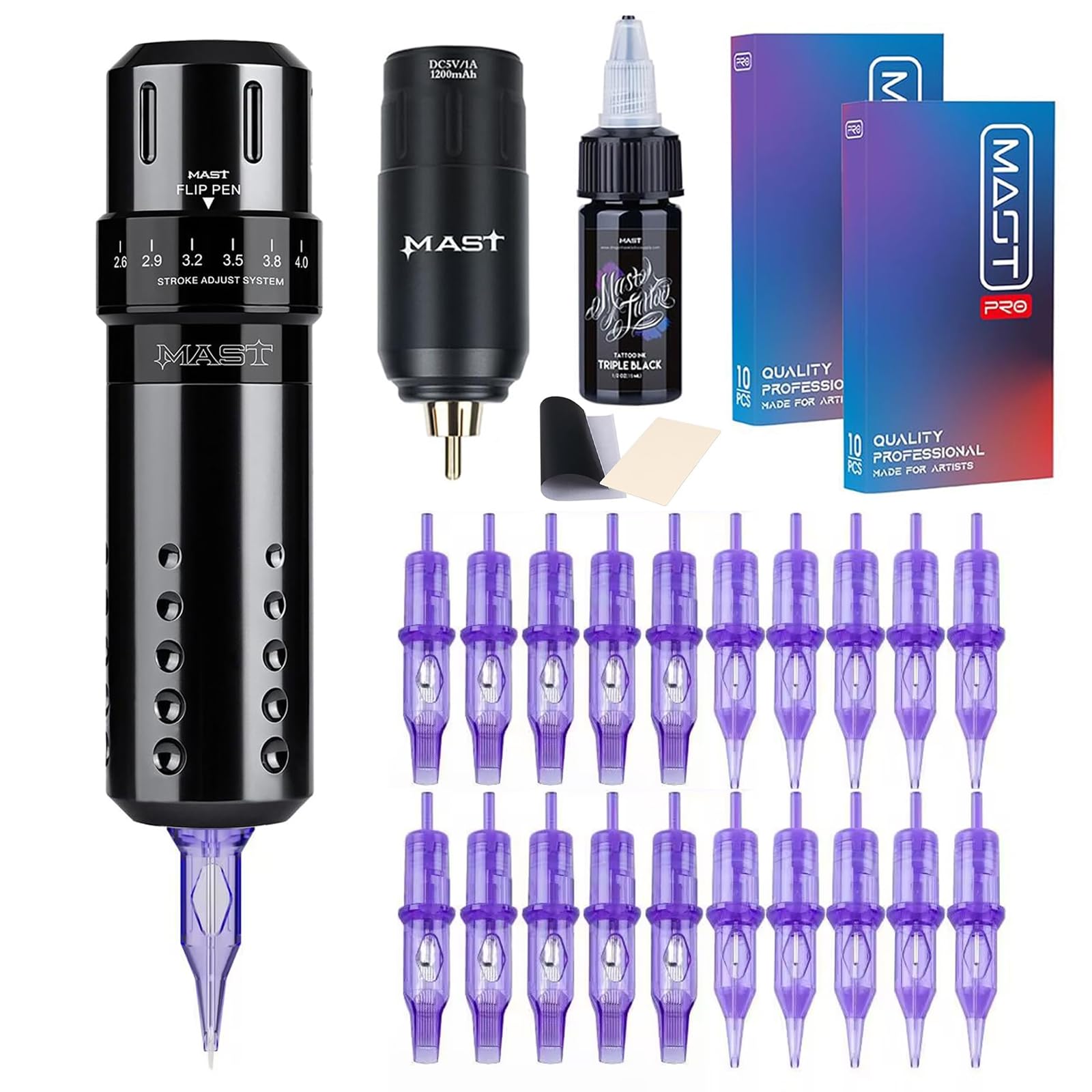 Mast Tattoo Maschine Set Flip Rotary Tattoo Pen kabellose batterie