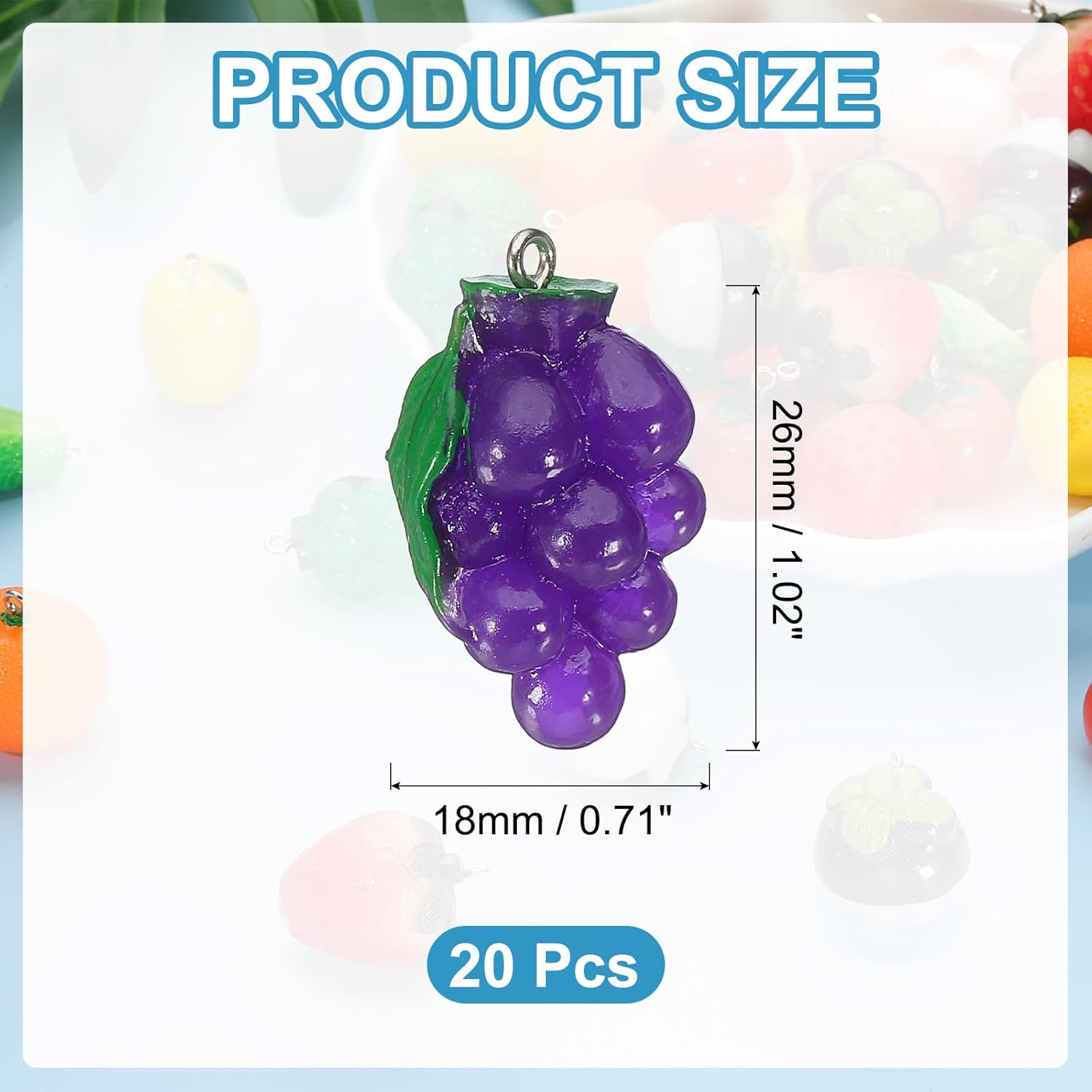 PATIKIL Resin Charms, Cute Fruit Charms Pendants Food Fruit Beads Bulk for DIY Jewelry Making Bracelets Necklace Earring - Image 2