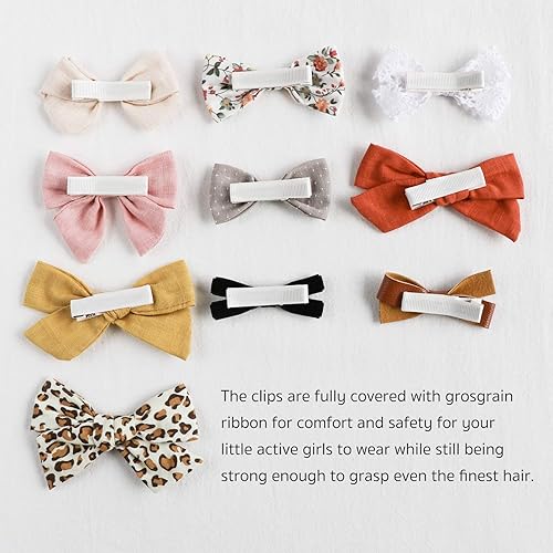 Miniatura 3 de Pinzas para el pelo para bebé, pasadores con lazos totalmente forrados, clip de cocodrilo, accesorios para el cabello para niñas pequeñas y niños