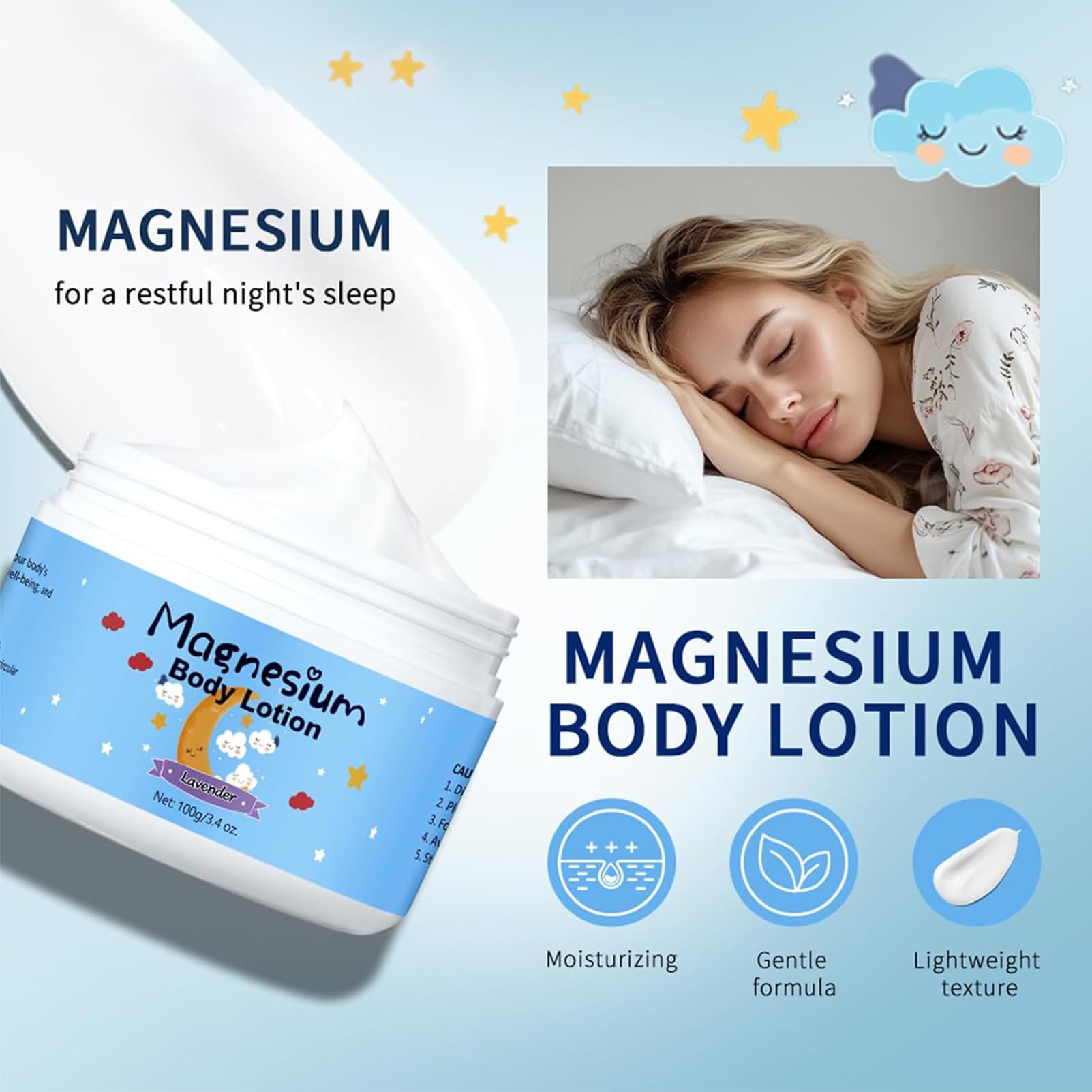 Magnesium Lotion for Kids Magnesium Cream for Sleep,Calm Magnesium Cream - Image 2