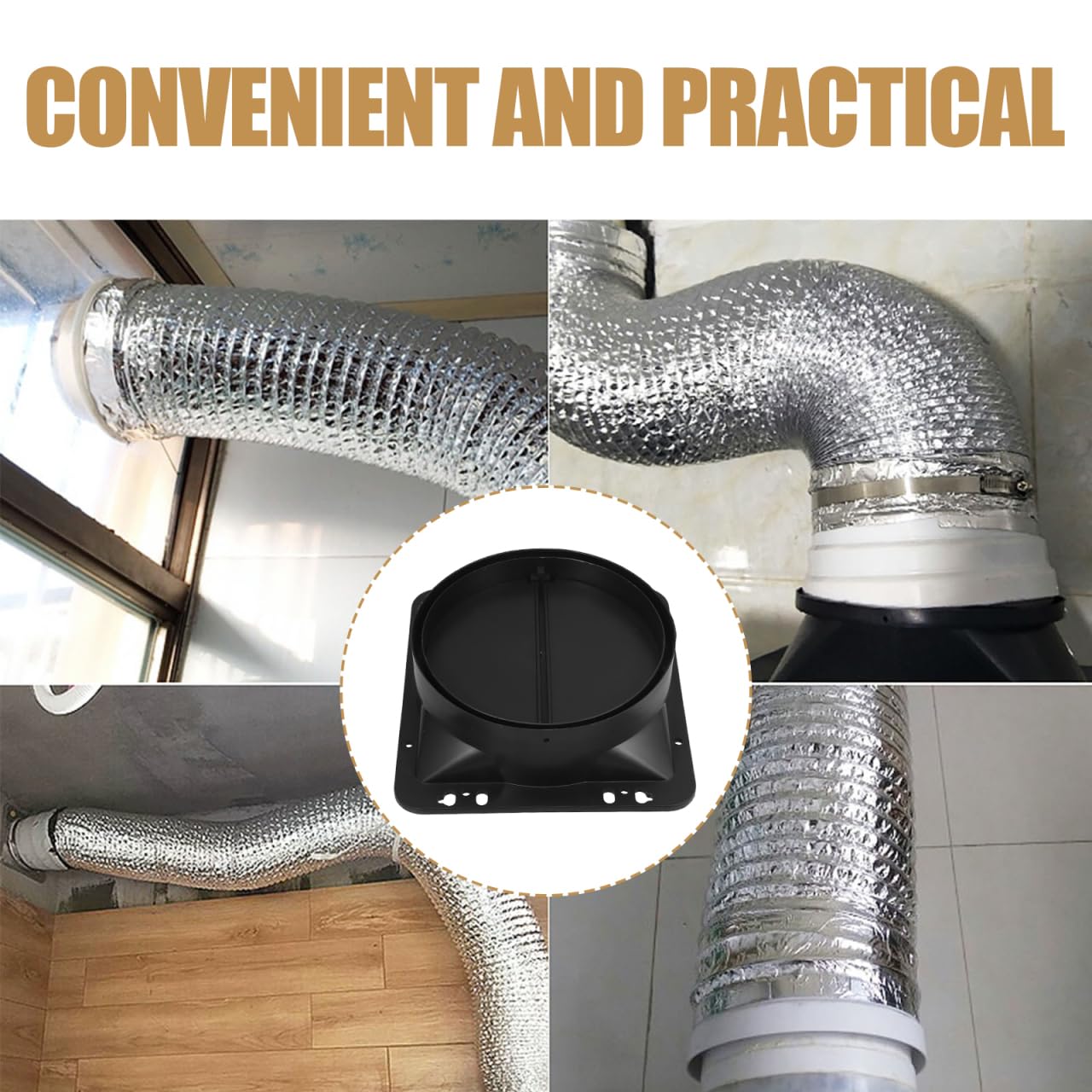 Hemobllo Válvula Antirretorno Para Campana Extractora De Cocina Con Adaptador Y Tira De Espuma Repuesto De Ventilación Para Extractor Previene Reflujo Y Olores Fácil Instalación 8.18X7.48X2.36In
