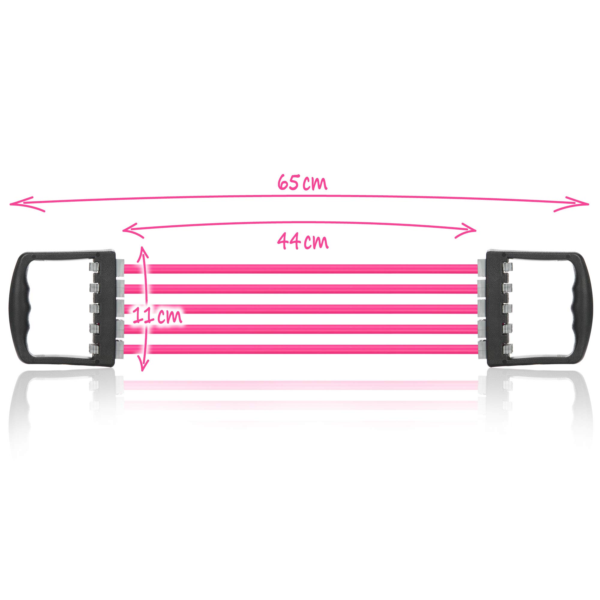 COM-FOUR® Expander Sport - extenseur de poitrine avec 5 forces de tension - extenseur pour le fitness à la maison - appareil d'entraînement pour les muscles de la poitrine, des bras et des épaules