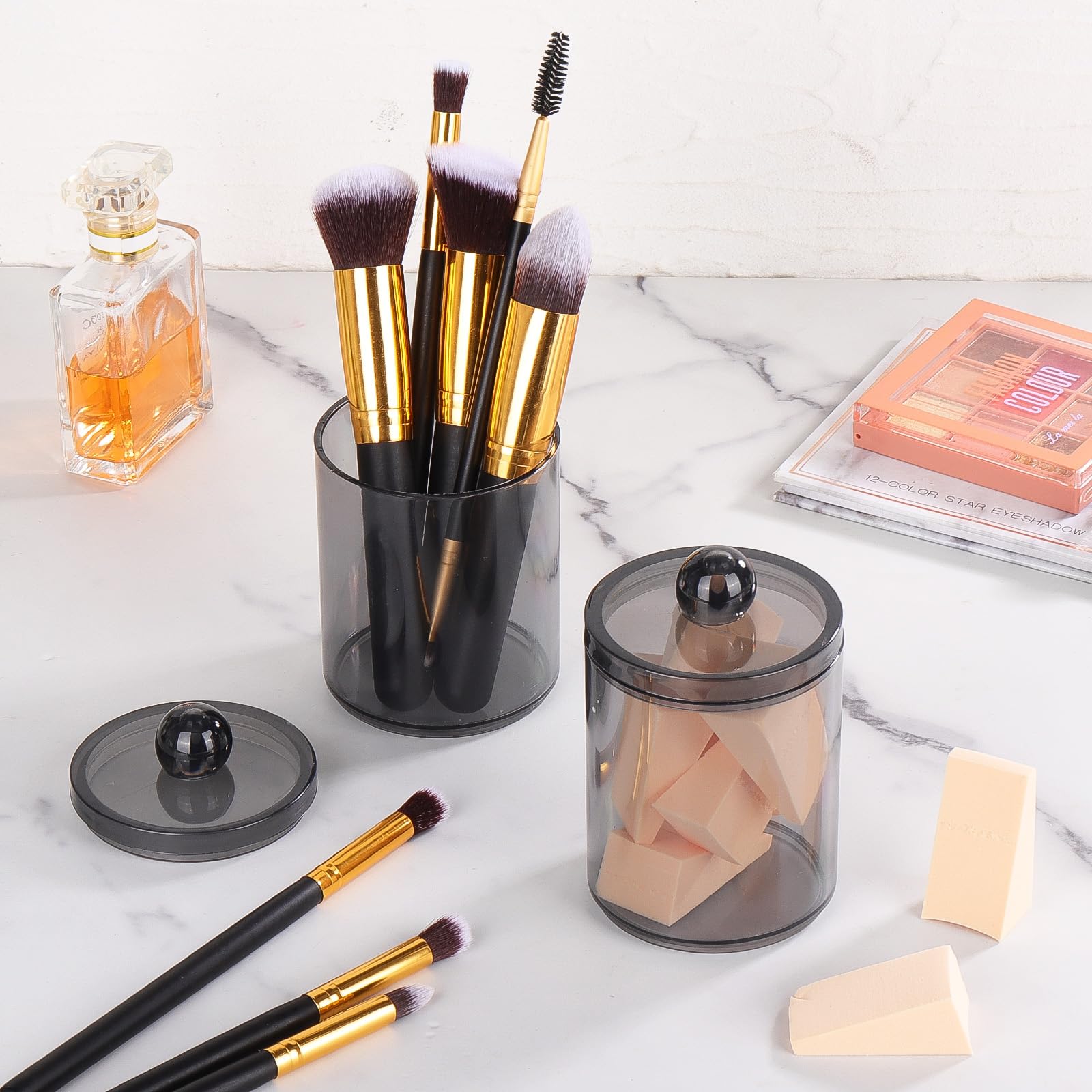 Elwiya Juego De Tarros De Boticario De Baño, Soporte Dispensador De Vidrio  Para Decoración De Granja, image size:1600x1600