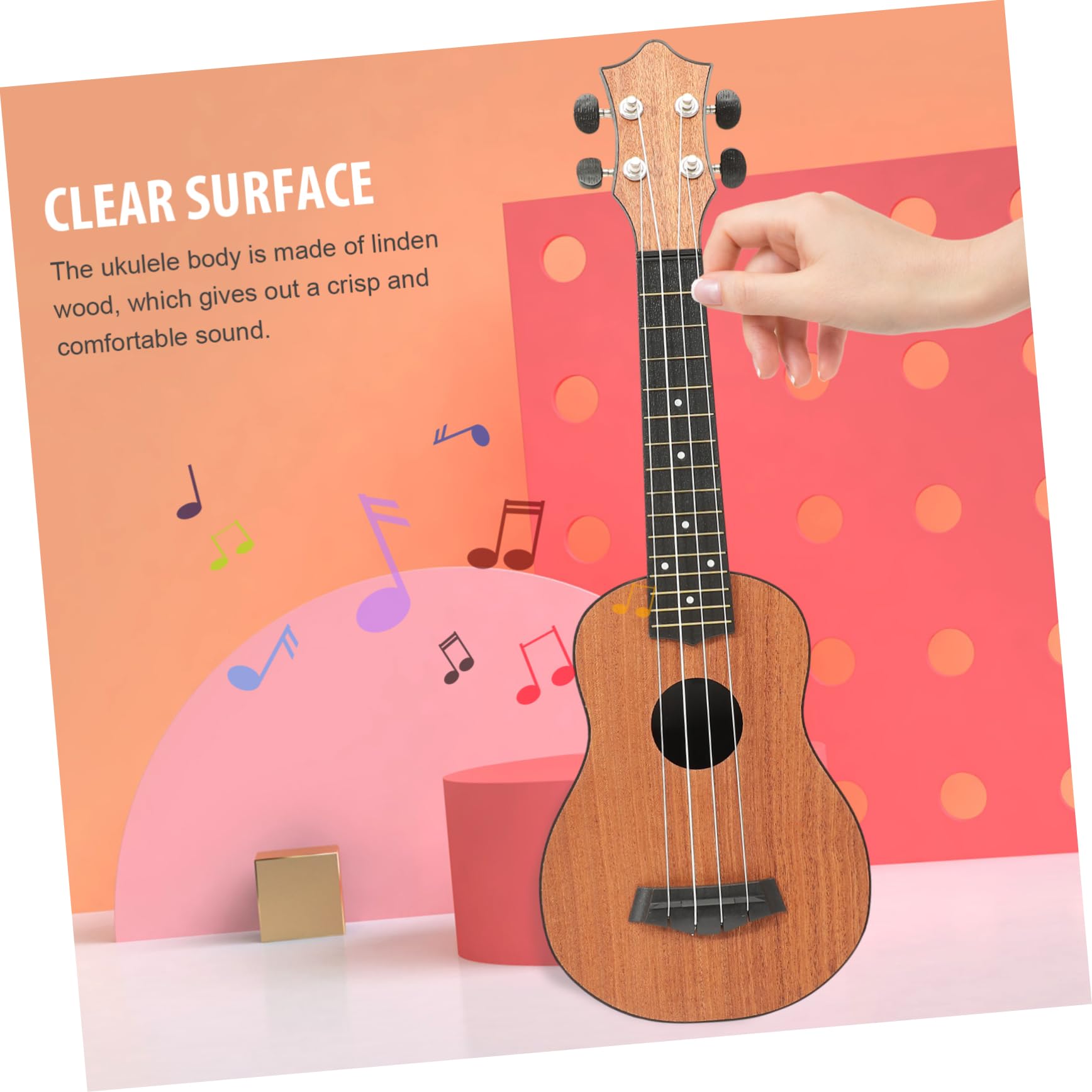 ibasenice Ukulele Dla Dzieci 21 Drewniane Sopranowe Instrument Dla Początkujących Design Bezpieczny Dla Małych Rączek