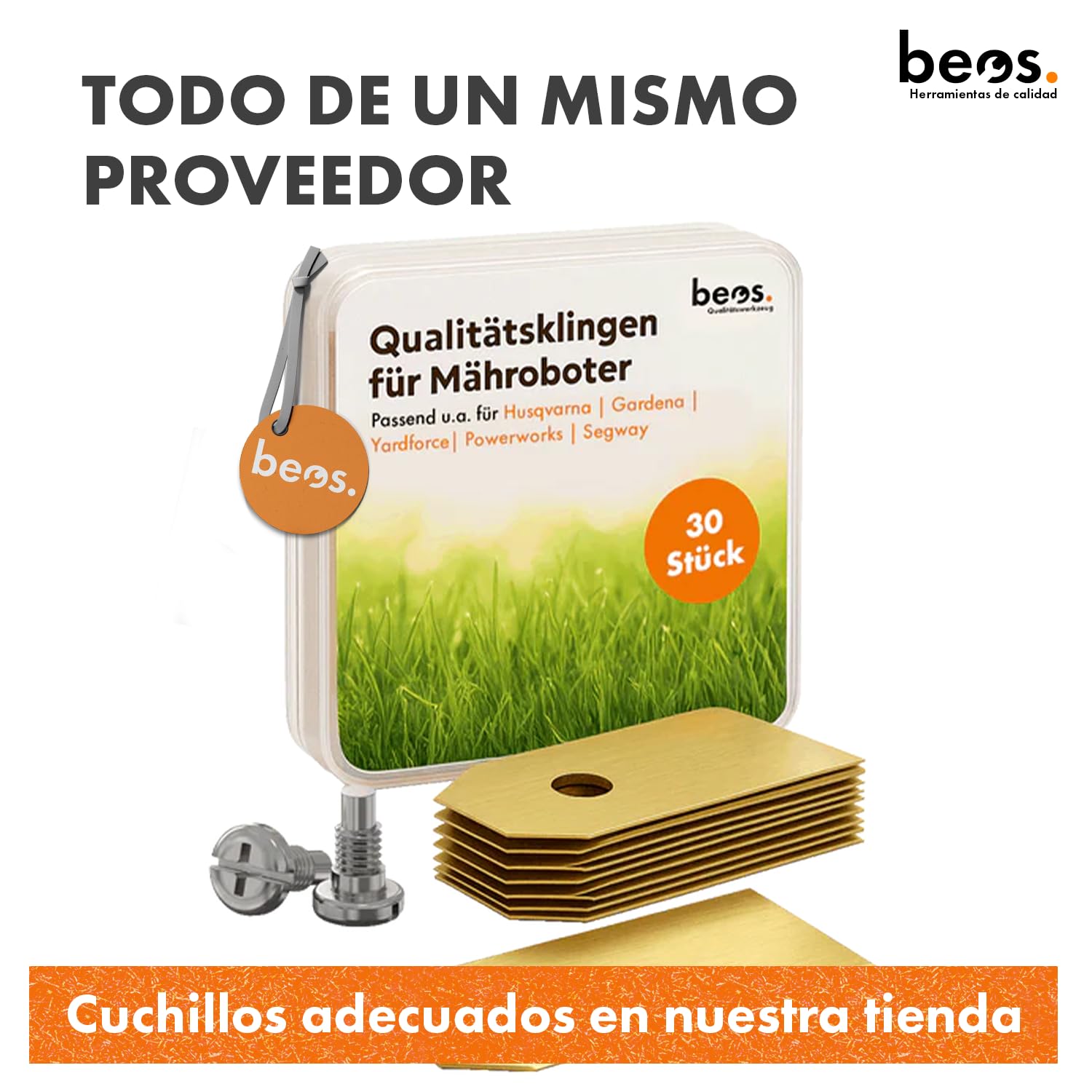 BEOS Discos de Cuchillas para Robot cortacésped Premium - 2 Discos de Cuchillas para 6 y 5 Cuchillas - para Gardena Smart Sileno Free y Gardena Smart Sileno MAX – Reforzado con Fibra de Vidrio