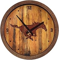 Vista 326 de The Fan-Brand NCAA Oklahoma Sooners: Faux Barrel Top Wall Clock Sports Team Bar Sign Décor - Home Man Cave, Party Decoration - Made On Demand