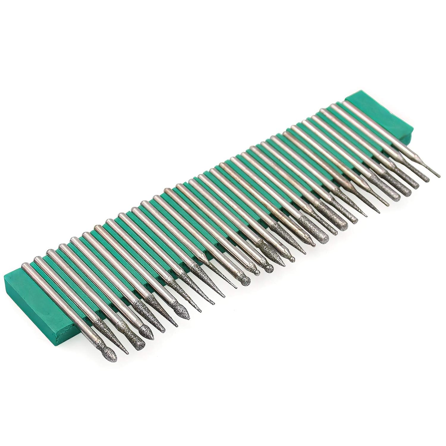 GreenLife Nail Drill Bits Kit 30pcs 3/32 inch Carbide Rotary Burr Bit Set Professional Diamond Grits Rotary drill machine heads Tools Manicure Pedicure Grinding Cuticle acrylic poly gel Nail Polishing