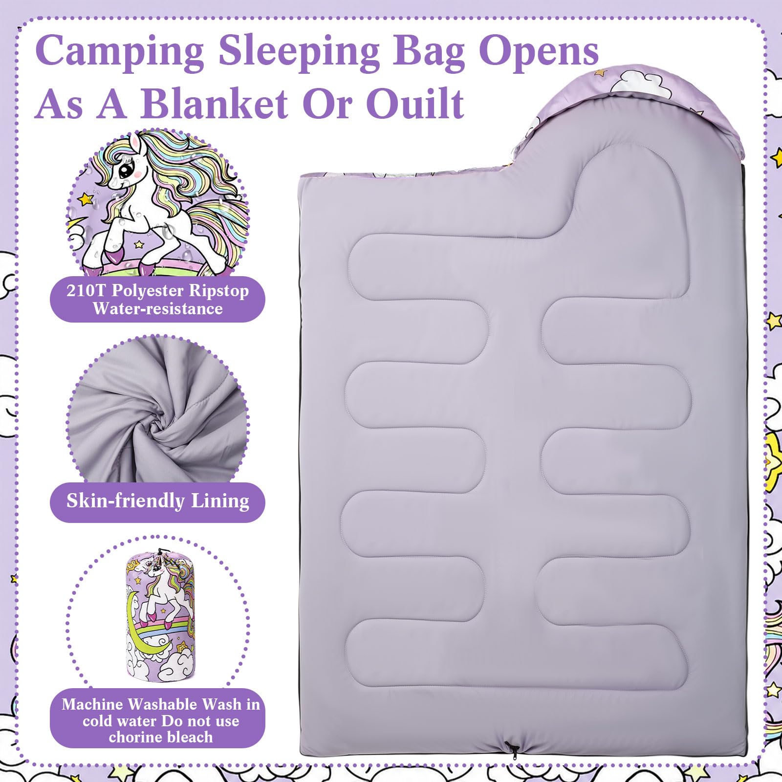 Kids Camping Sleeping Bag - Warm Waterproof Sack -3 Kids Camping Sleeping Bag - Warm Waterproof Sack -3