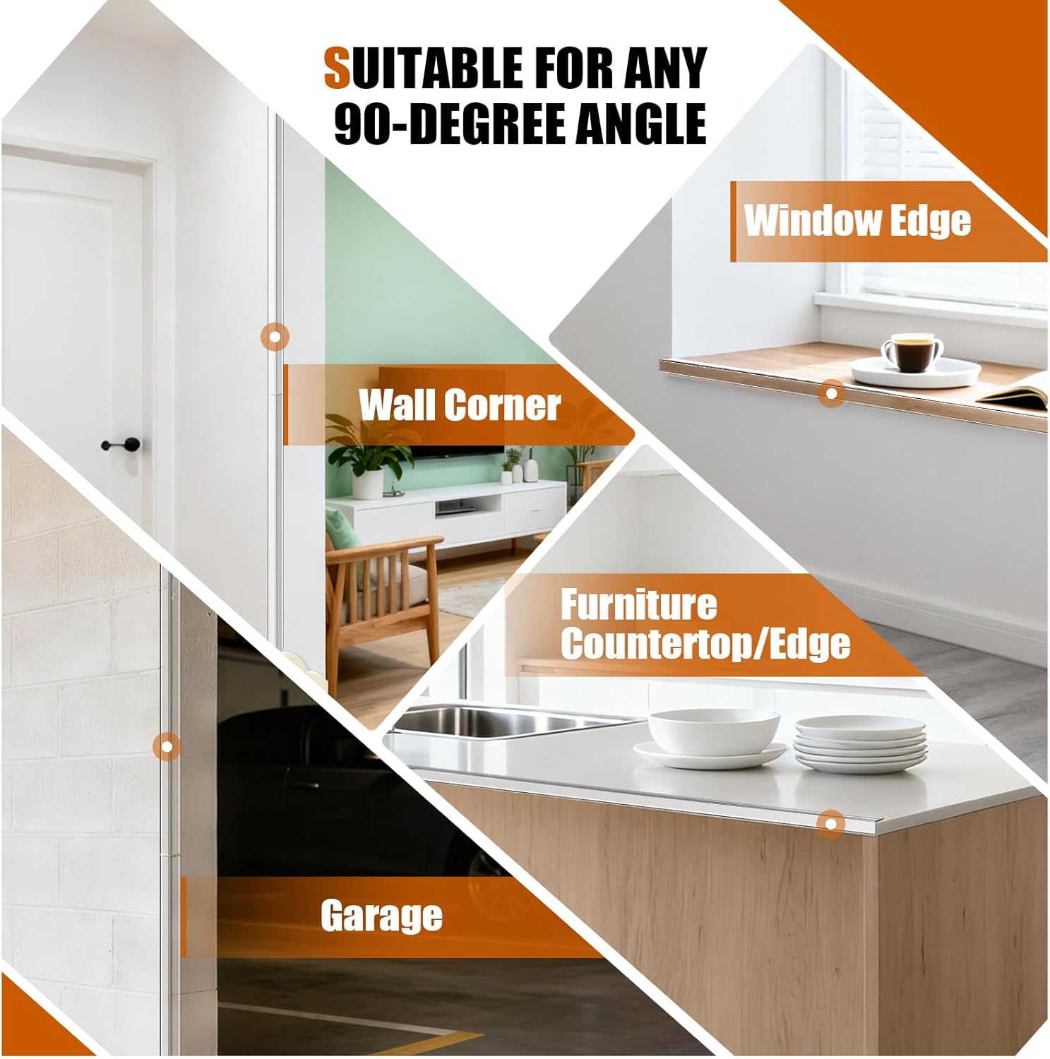 Magicheap 2 Pack Wall Corner Protector 31.5'', Self Adhesive Corner Protectors for Walls, Easy to Install Edge Guard Strip for Furniture Cabinet Shelf Drywall Baseboard Desk, 31.5in x 1.18in, Clear
