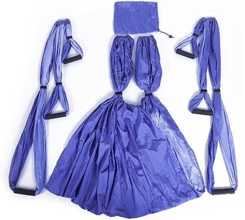 Vista 28 de Kit de hamaca de yoga para trapecio aéreo, ultra fuerte, antigravedad para yoga, volador, juego de herramientas de columpio de inversión Violeta