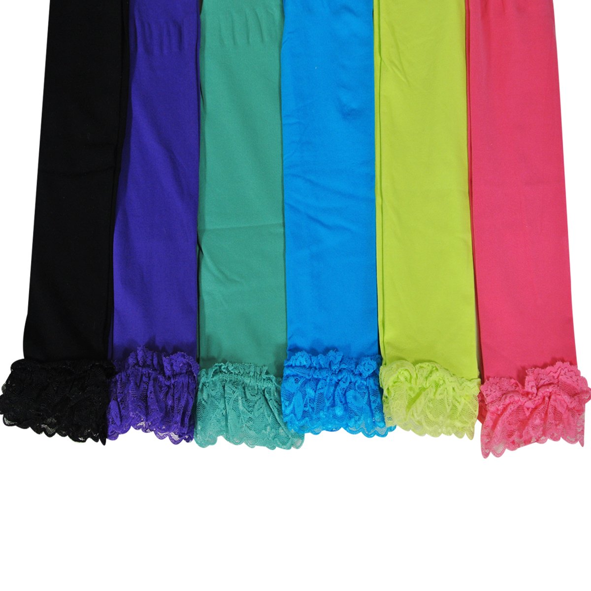 Wrapables Toddler Stretch Leggings con encaje - Verde -