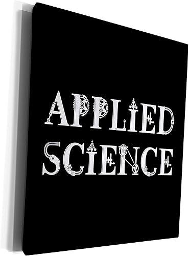 3dRose Applied Science, cool text in two lines on black... - Museum Grade Canvas Wrap (cw_286067_1)