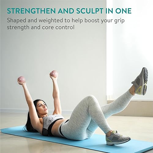 Miniatura 3 de Navaris Pelotas tonificantes de pilates  Pelotas pequeñas con peso para ejercicio  Juego de bolas de peso de pilates pliométricas para entrenamiento