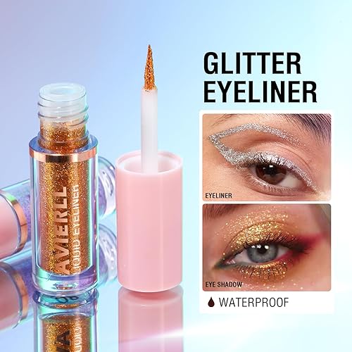 Miniatura 2 de MIESCHER Sombra de ojos con purpurina líquida morada, sombra de ojos líquida brillante, color de alto impacto, aspecto de ojos multidimensional,
