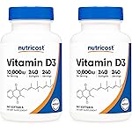 Nutricost Vitamin D3 10,000 IU, 240 Soft Gel Caps (2 Bottles)