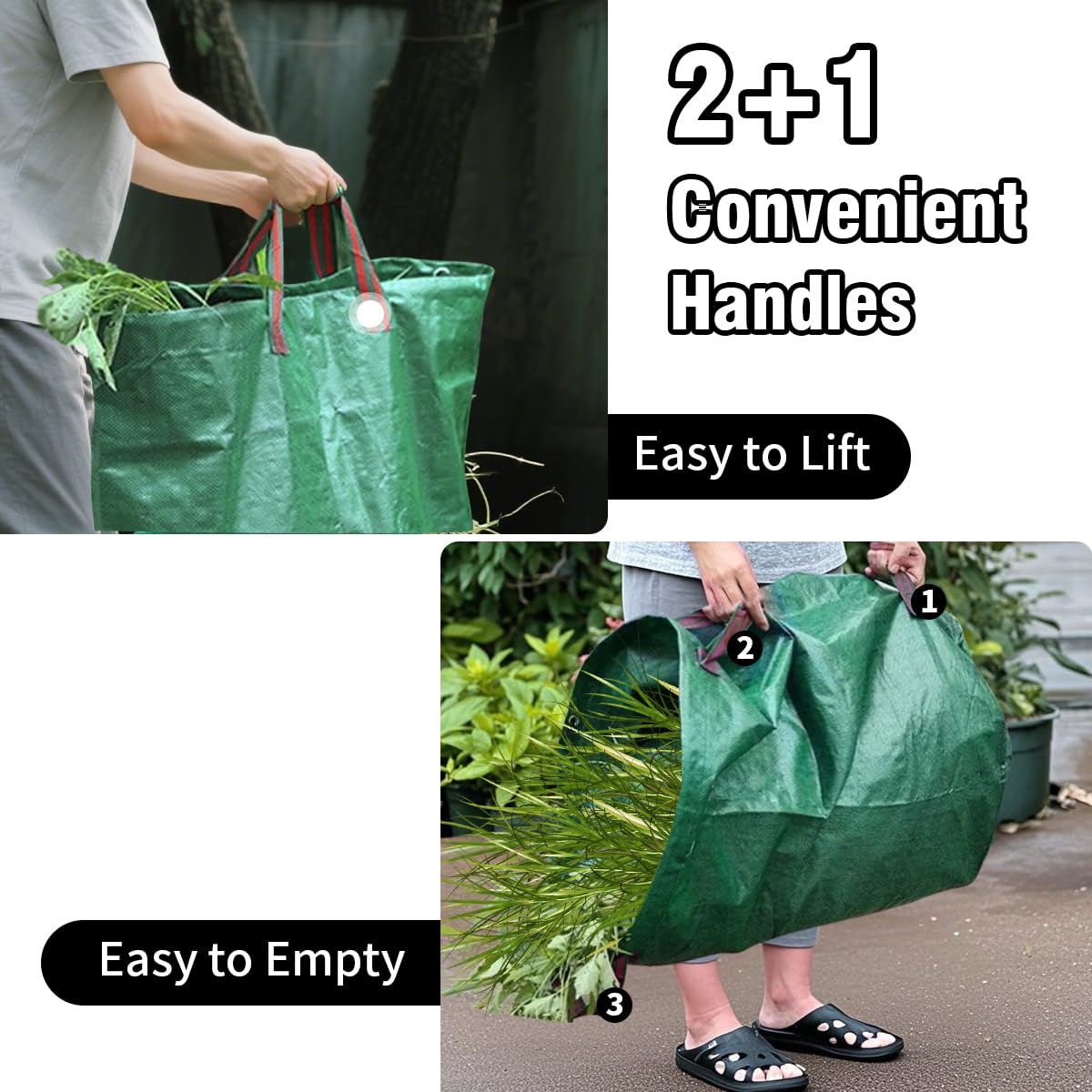 Garden Waste Bags, 120L Garden Sacks Heavy Duty with Handles - Image 3