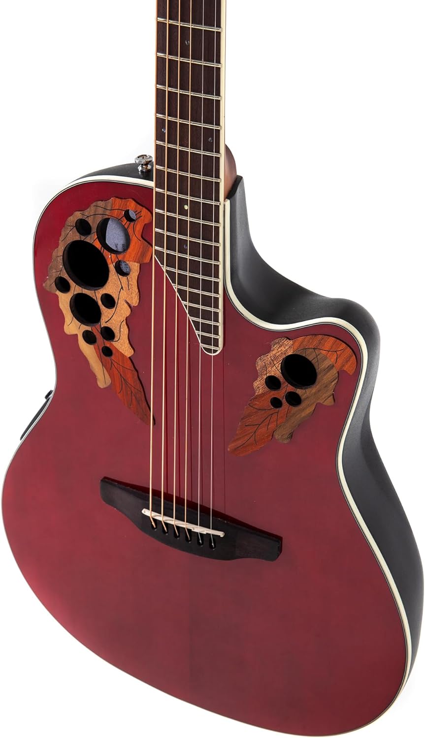 Ovation Celebrity Super Shhallow Cutaway Electric Acoustic Guitar Ruby Red