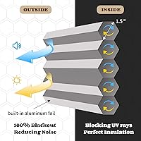 Vista 8 de Joydeco Persianas Celulares sin Cordón, Persianas Celulares Opacas para Ventanas Interiores, Persianas de Panal para Aislamiento Térmico y Reducción