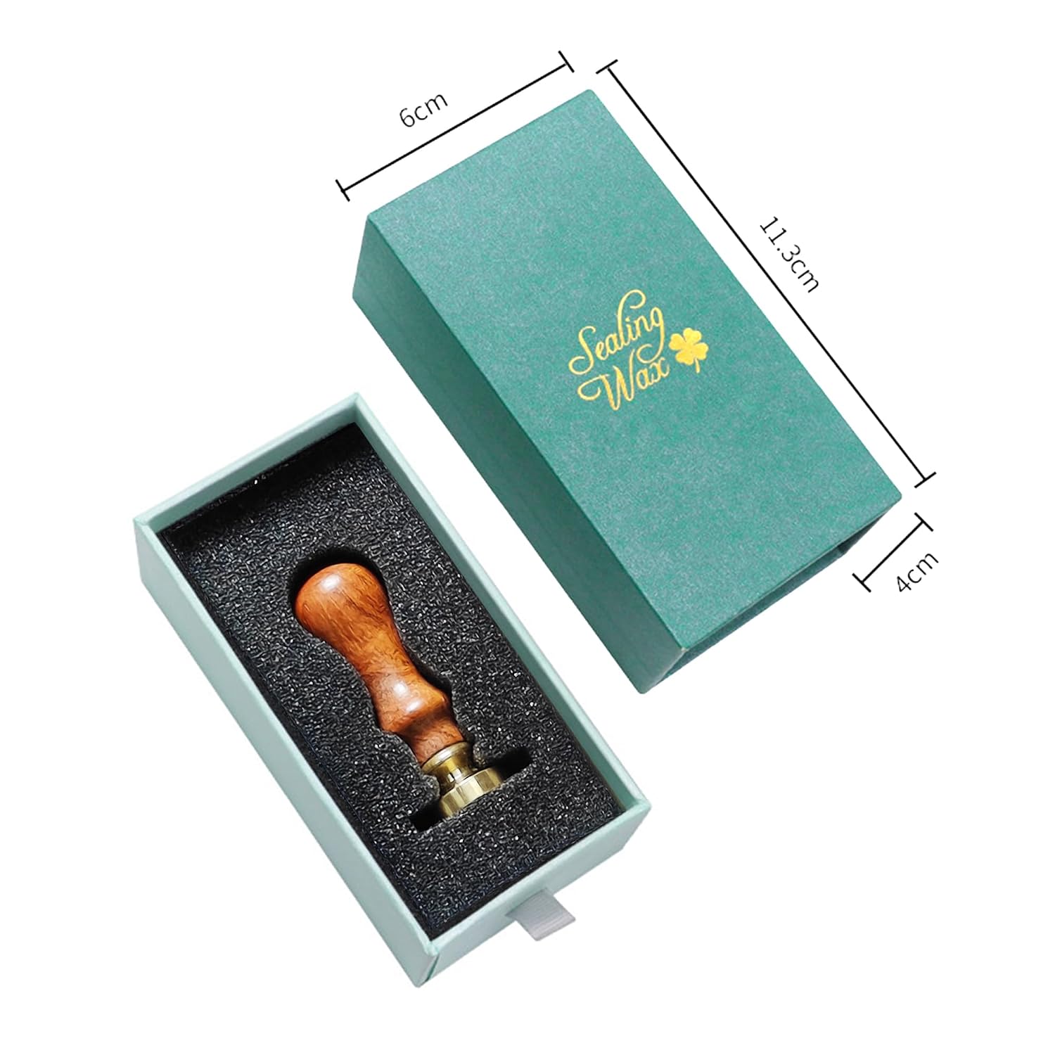 Botanical Wax Seal Stamp - Laser Etched Brass Head with Wooden Handle, Vintage Plant Design for Weddings, Invitations & DIY Crafts