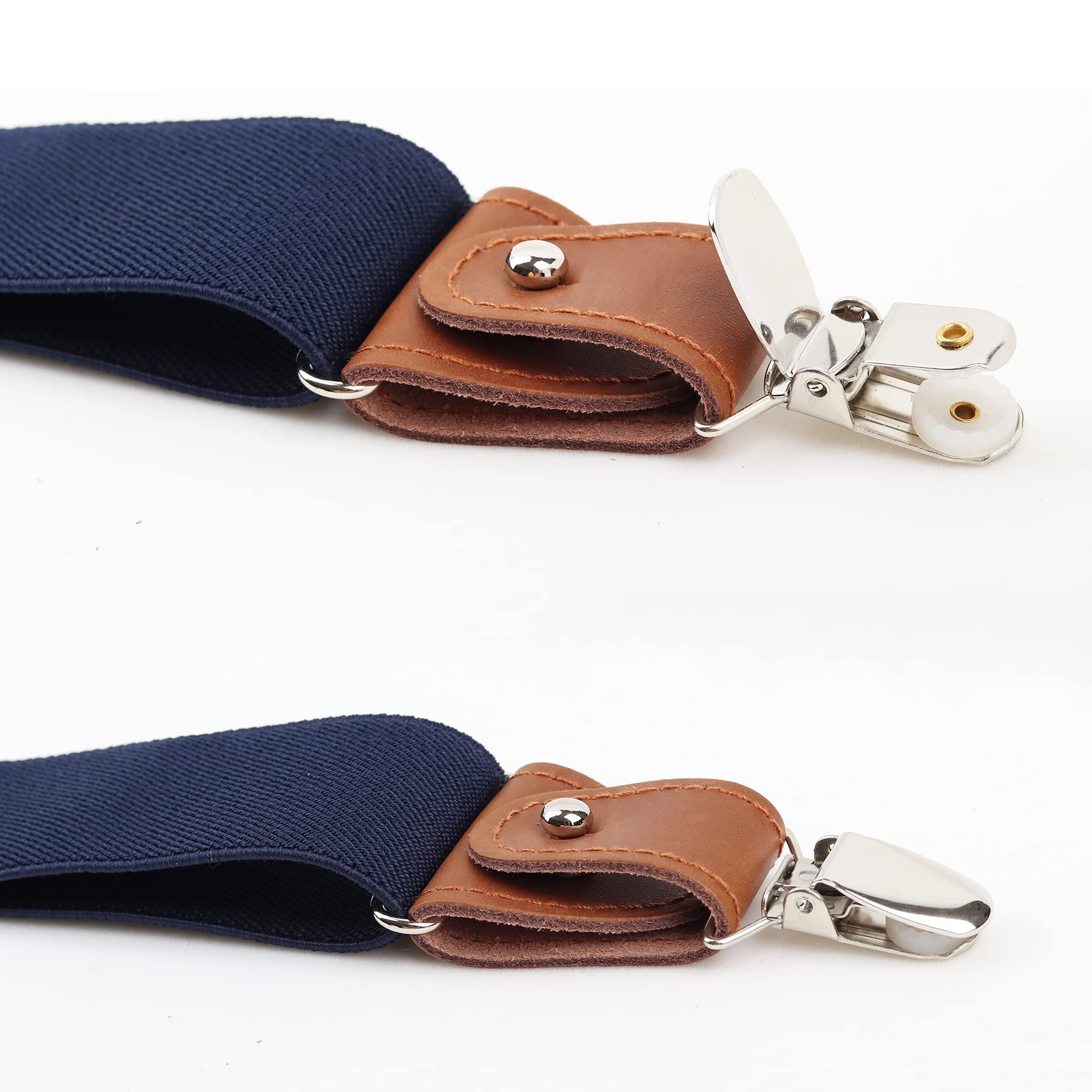 Tirantes & Pajarita para Hombre en Forma Y 3,5 cm de Ancho - 6 Vías para llevar, Cierre de botón, cierre de langosta, peto con hebilla - Tirantes Alargados para Estatura 160-200 cm