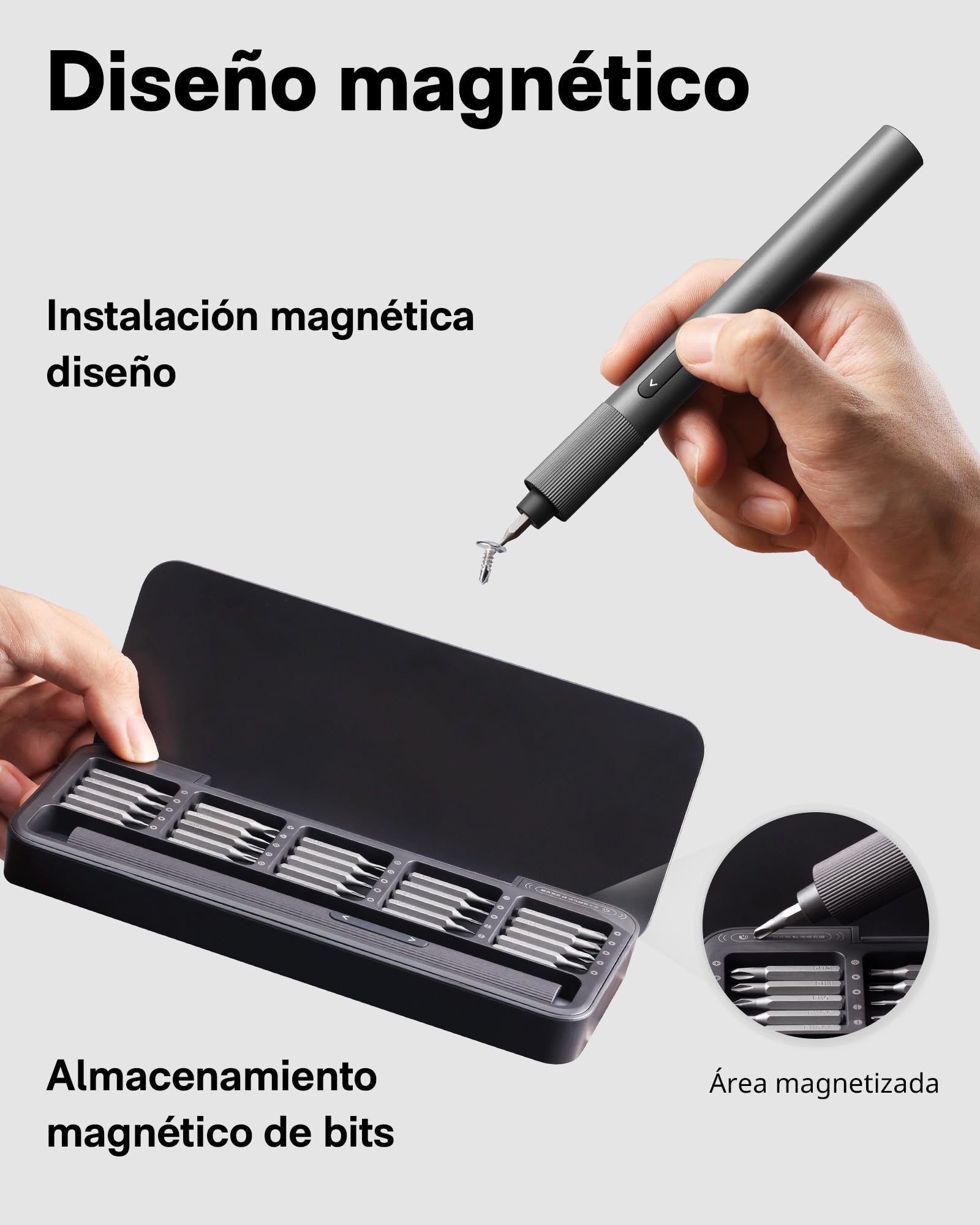 HOTO Destornillador Eléctrico Mini 25 en 1, Kit 3.7V Precisión, Recargable USB-C, Herramienta Magnética Compacta para Teléfono, Portátil, Cámara, Bricolaje y Reparación Electrónica