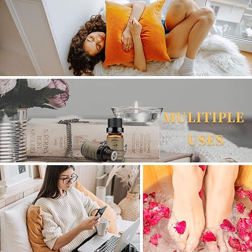 Miniatura 8 de yethious Juego de 4 aceites esenciales de manzanilla, sándalo, rosa, jazmín, aceite esencial de rosa orgánico, aceites de aromaterapia sin diluir