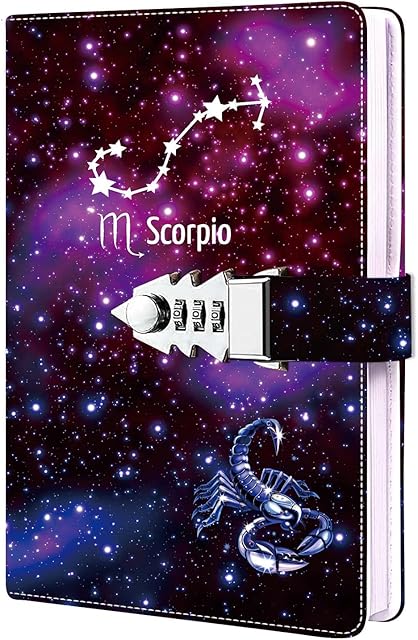 Constellations Lock Diary, Secret Diary with Lock for Girls & Women, Refillable Password Journal, Writing Diaries, Size A5 (8.5" X 5.9")
