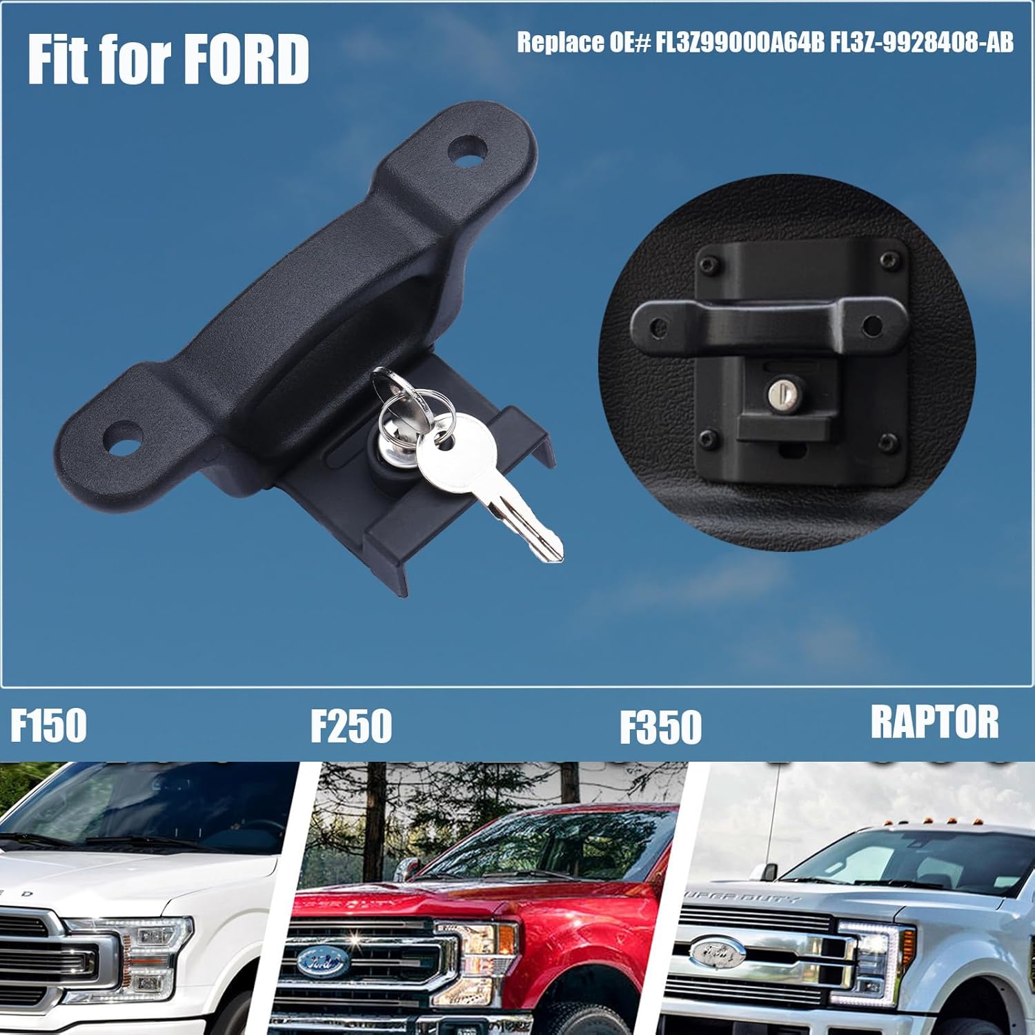 Truck Bed Hooks Tie Down Anchors Compatible with Ford F150 Bed Tie Downs Accessories F250 Bed Tie Downs Replaces for Ford FL3Z-99000A64-B BoxLink Bed Cleats (4 Packs) - Image 2