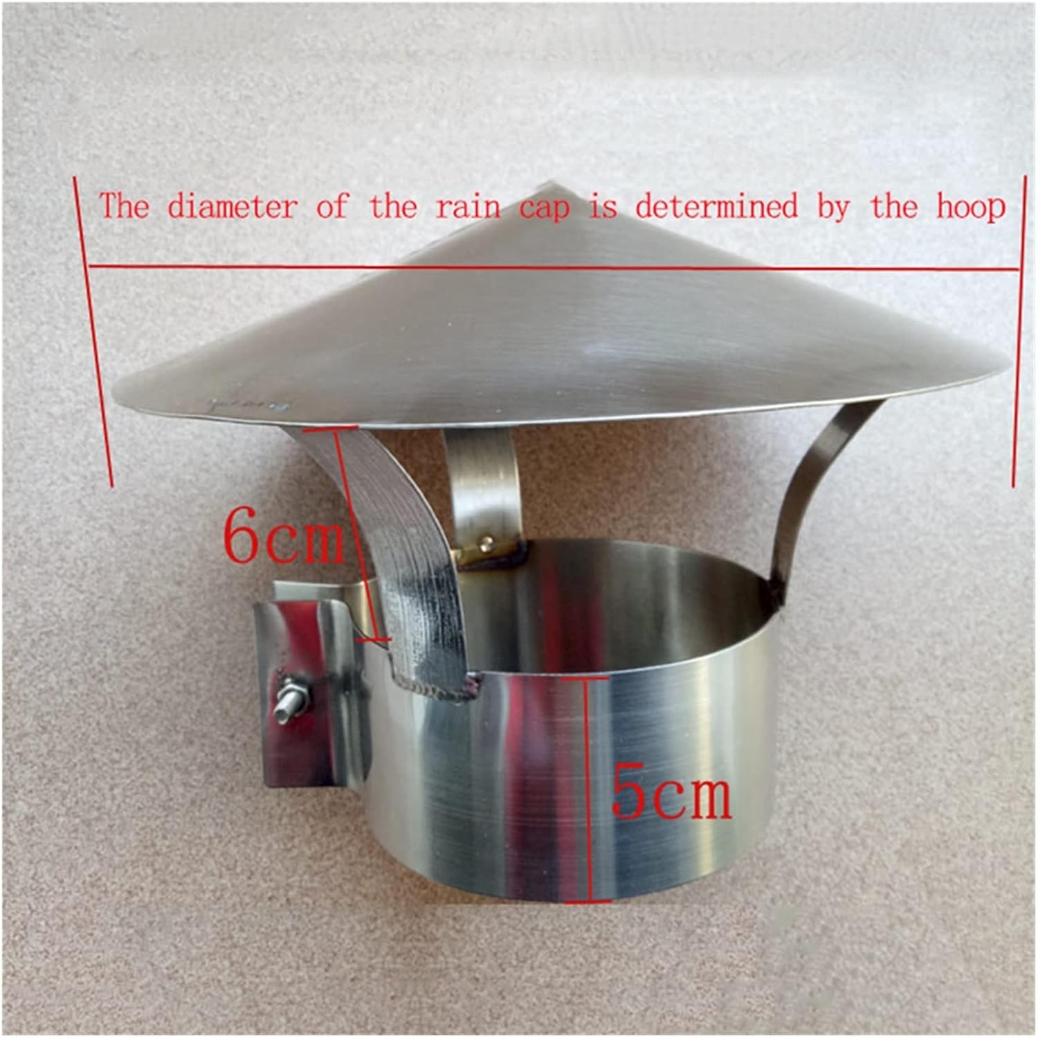 Roof Rain Cap Vent Caps Vent Pipe Exhaust Cap Wind Cap Chimney Caps/Covers for Stove Boiler Exhaust Rain Adjustable Od50-250mm Joyous (Color : Od180mm)