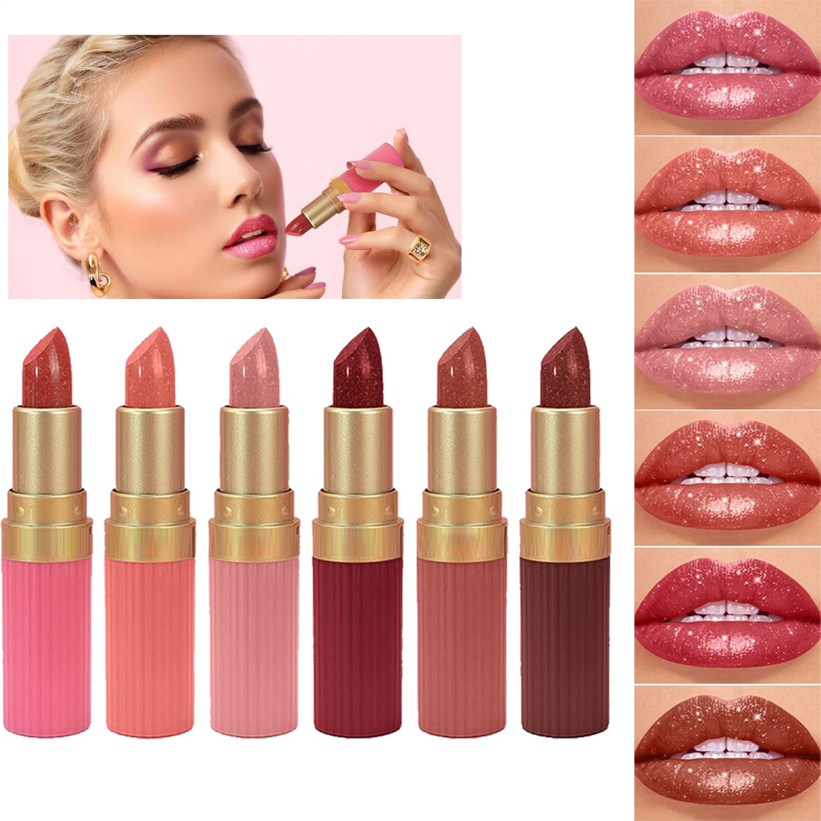 Trucco Labbra Kit Set Labbra Effetto Lucido e Opaco | Trucco Labbra Resistente All'acqua Per Cerimonie Matrimonio Adolescenti E Uso Quotidiano