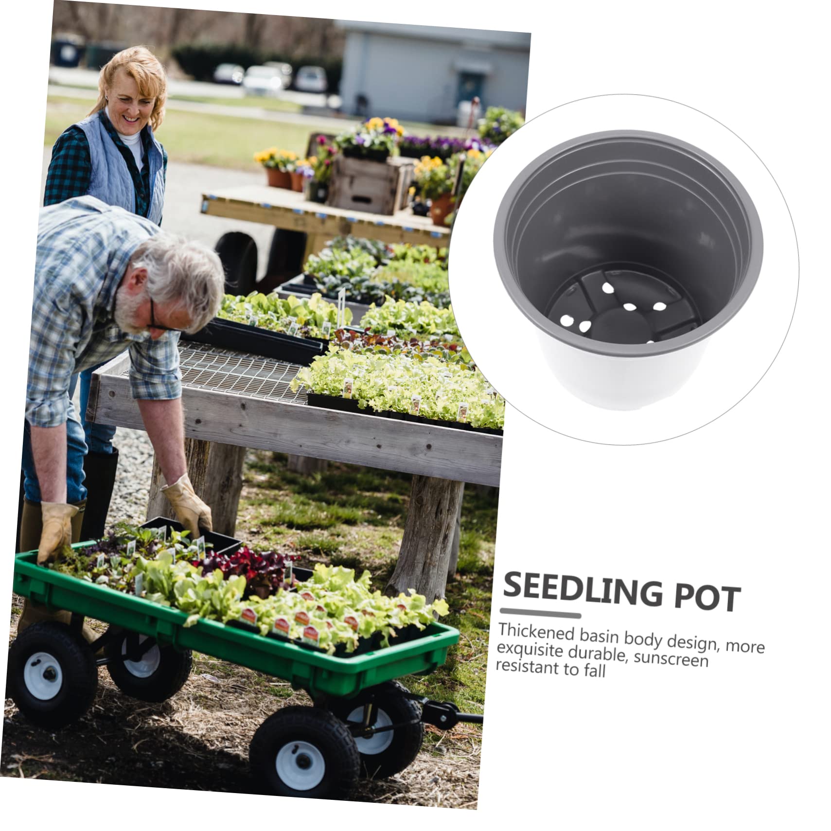 TOYANDONA 2 Set Vasi Per Piante Da Vasetti Per Germinazione Con Drenaggio Per Trapianti Materiale Resistente E Leggero Per Giardinaggio Indoor E Outdoor 10 Pezzi*2