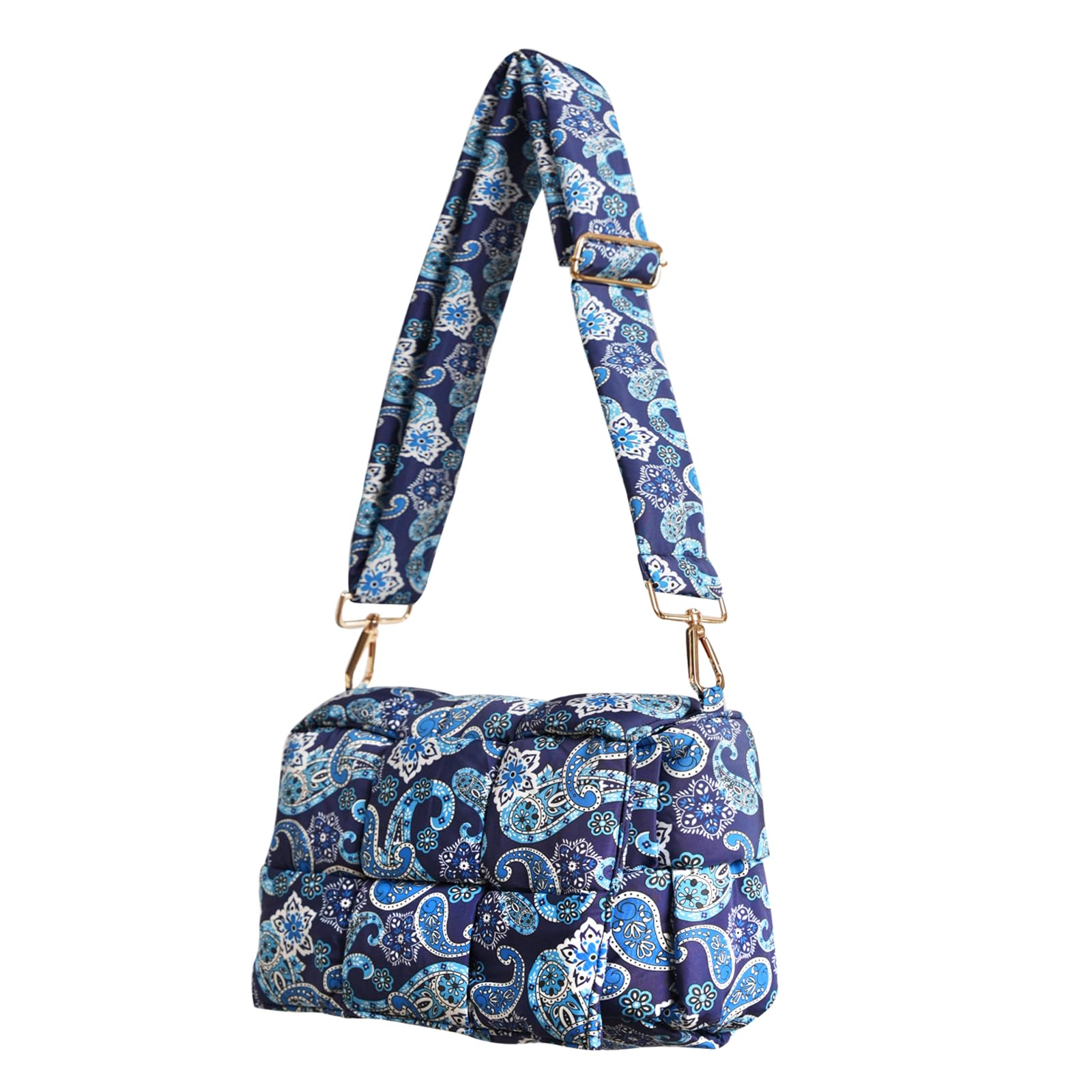 Shoulder Bag Lightweight Puffer Tote Crossbody Bag Handwoven for Women | waterproof nylon, durable, soft padded texture, versatile for travel, work, weekend, everyday, adjustable strap