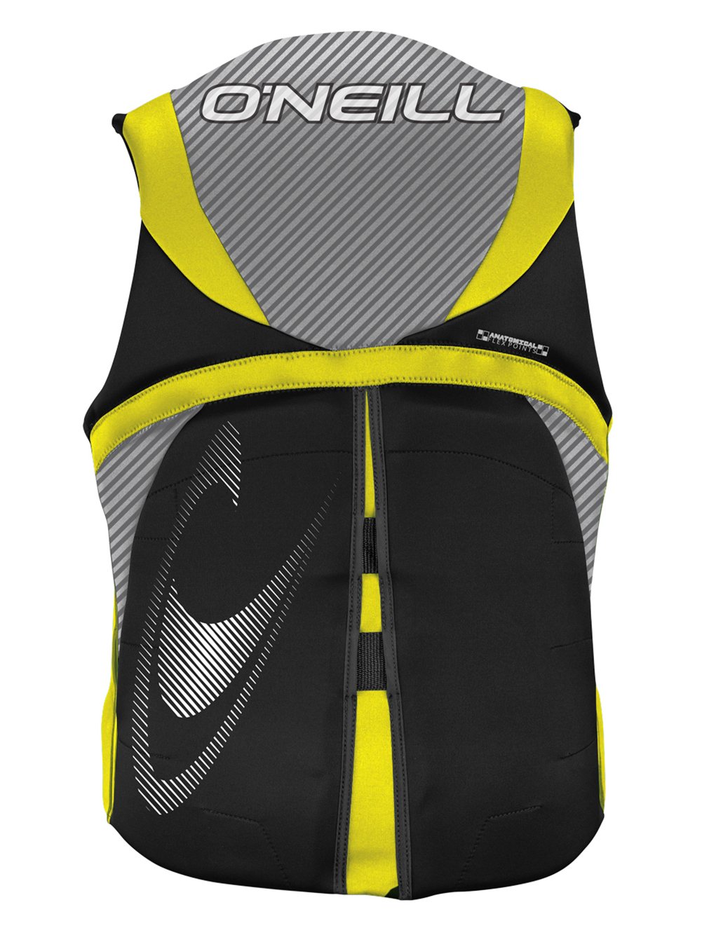 O'Neill Mens Reactor USCG Life Vest XL Black/Smoke/Yellow (4720)