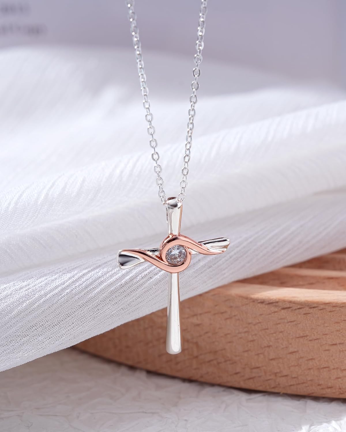 ACECHA Cross Necklace for Women, Dainty Silver Cross Pendant Necklaces, Faith Crucifix Jewelry Gift for Mom Wife for Christmas Birthday - Image 7