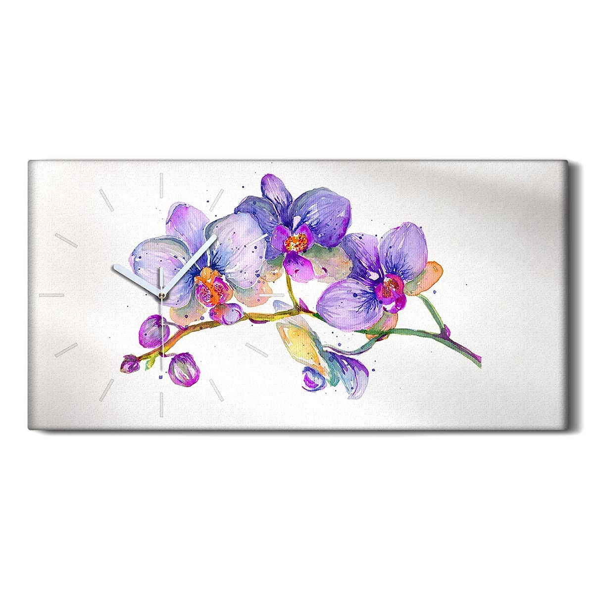Horloge sur Toile Salon et Chambre Art Moderne Branche de Fleurs