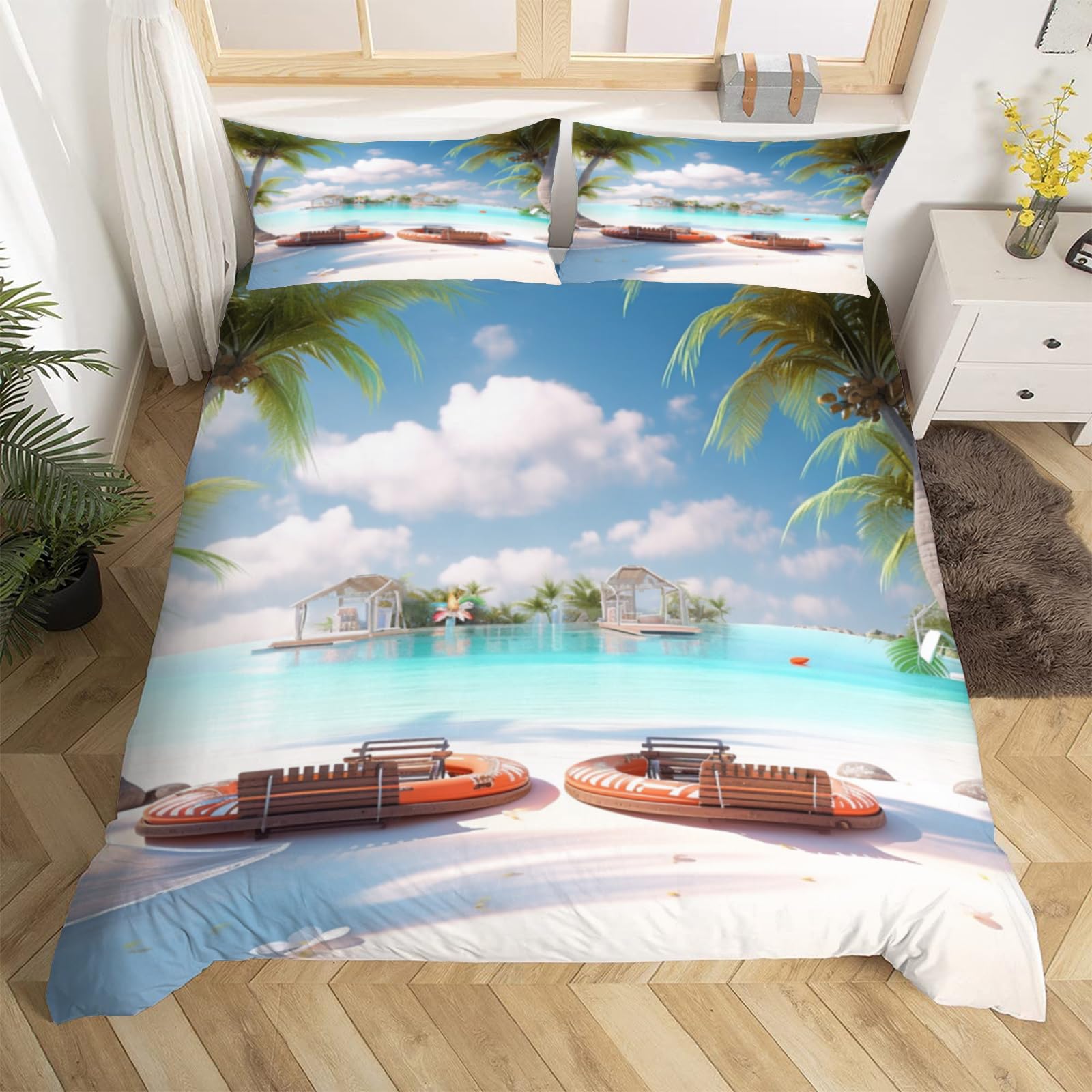 Housse de couette 220x240 en microfibre hypoallergénique avec fermeture éclair robuste